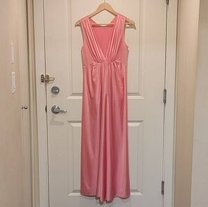 EUC 70s Vanity Fair 32 Pink Nylon Tricot Peignoir Nightgown